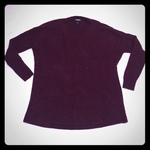 Sz M marled knit sweater in Cabernet red